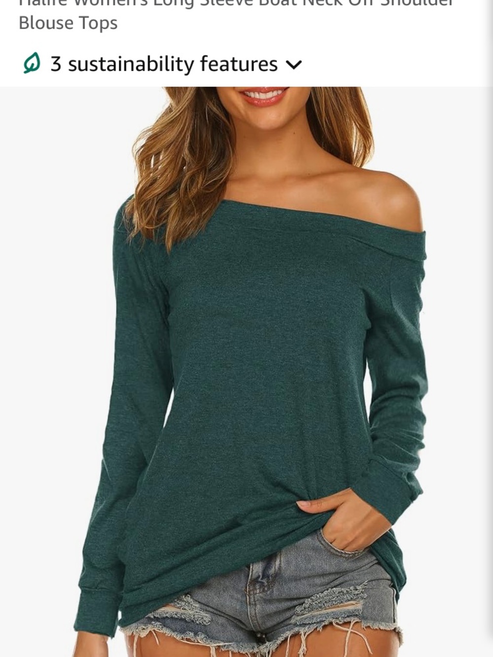 HALIFE Women’s long sleeve Off shoulder Blouse
